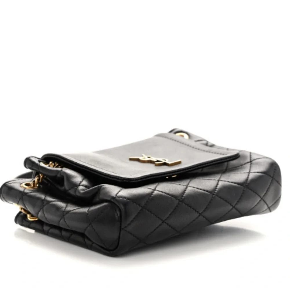 Sold!  SAINT LAURENT Lambskin Quilted Monogram Mini Nolita - Picture 4 of 9